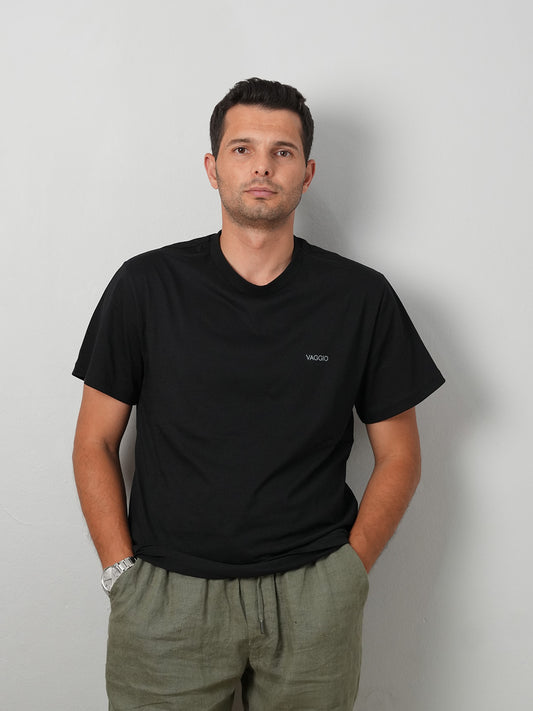 Balen Regular Fit Basic T-Shirt - Siyah