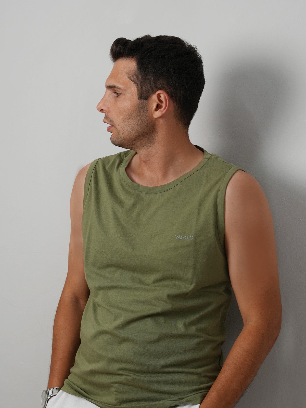 Crest Tank Kolsuz T-Shirt - Haki